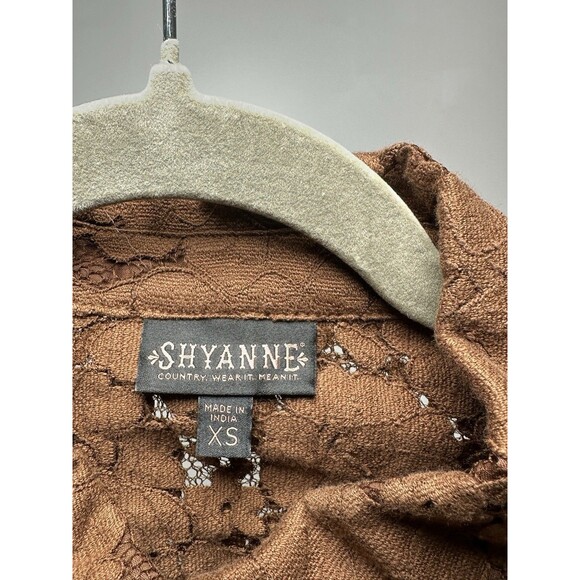 Shyanne Button Up Lace Brown Fringe‎ Western Shirt Sz XS - Picture 5 of 7